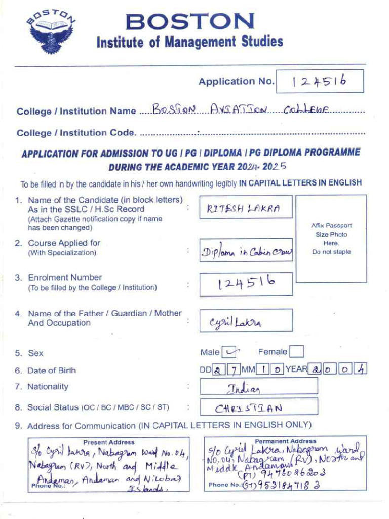 Institute From | PDF