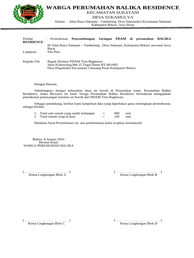 Permohonan PDAM | PDF