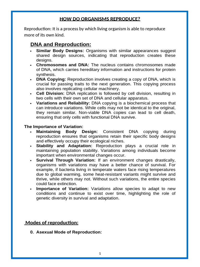 Understanding Organism Reproduction Methods | PDF | Flowers | Uterus