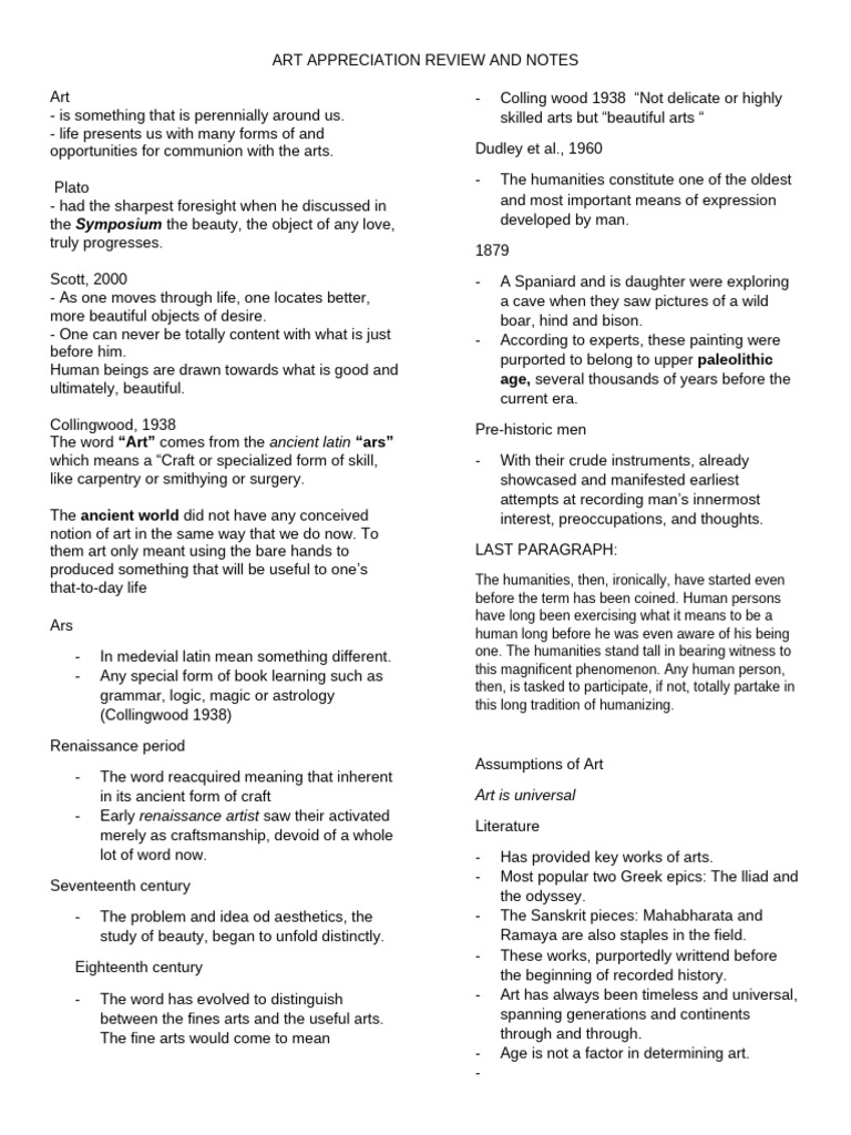 Art Appreciation: Insights and History | PDF | Liberal Arts Education