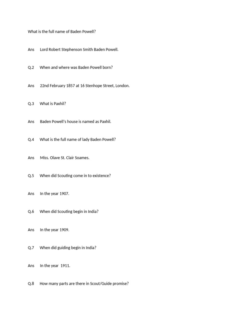Pravesh Scout Guide Question Bank | PDF | Scouting | Youth Movements