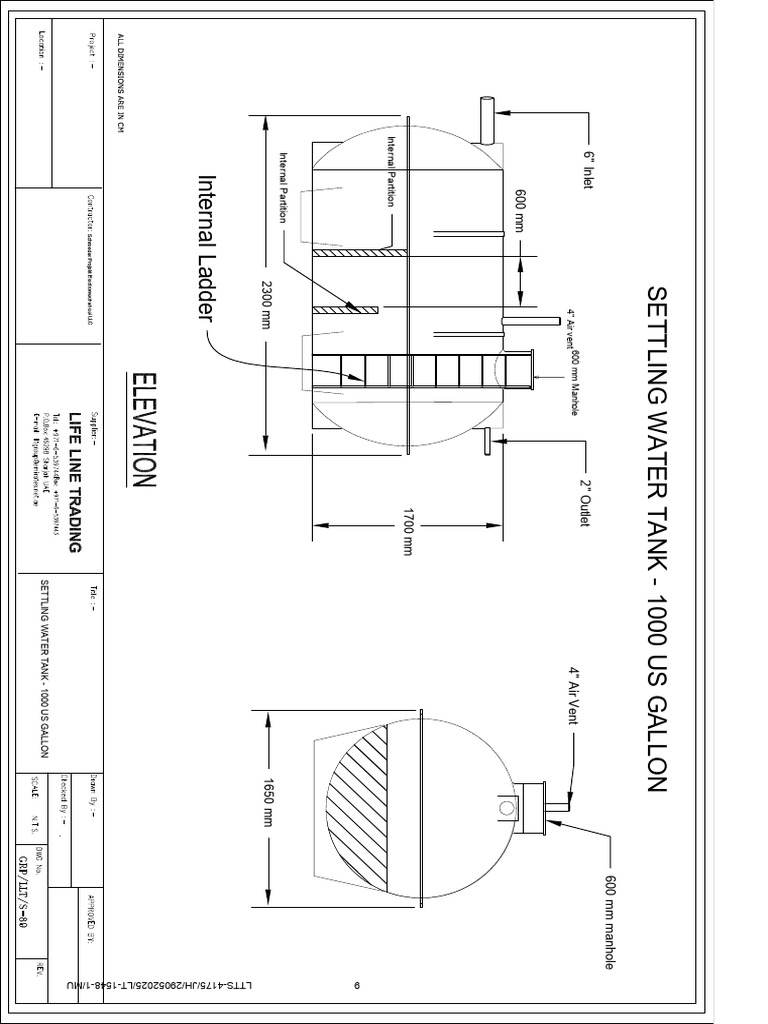 Tank Dimensioned Drawing | PDF