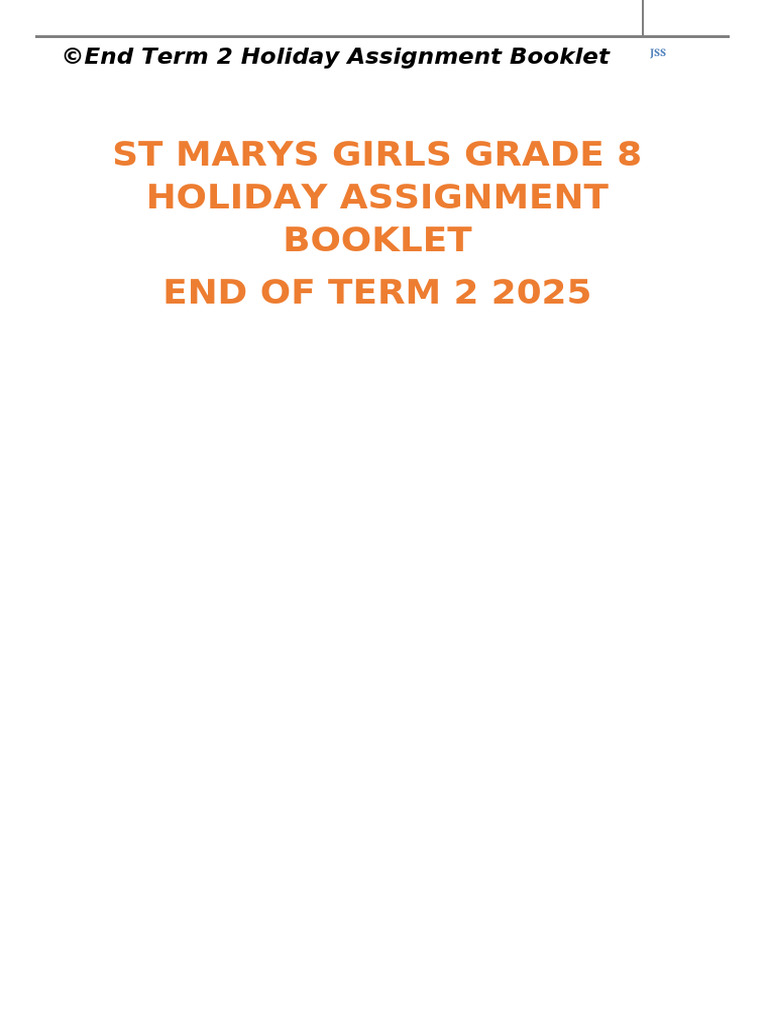 Grade 8 Holiday Assignment Booklet | PDF | Vegetables