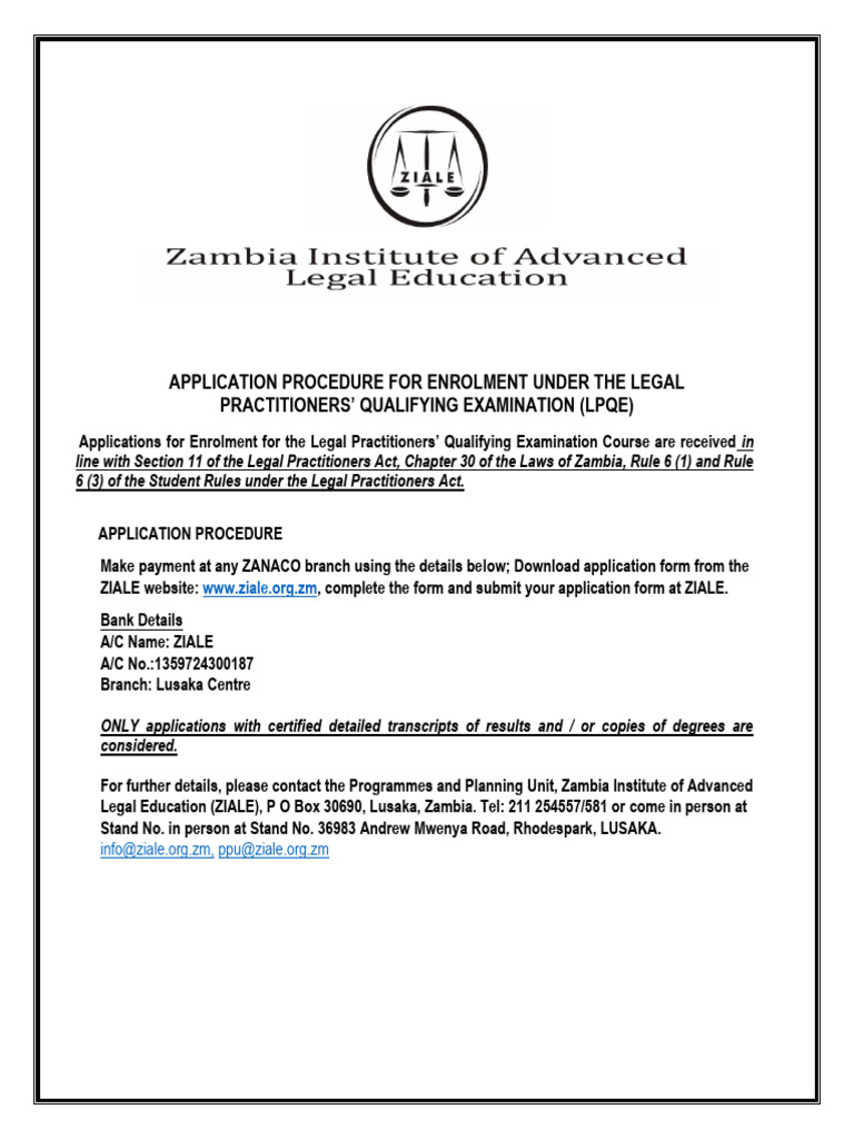 LPQE Enrolment Application Procedure | PDF