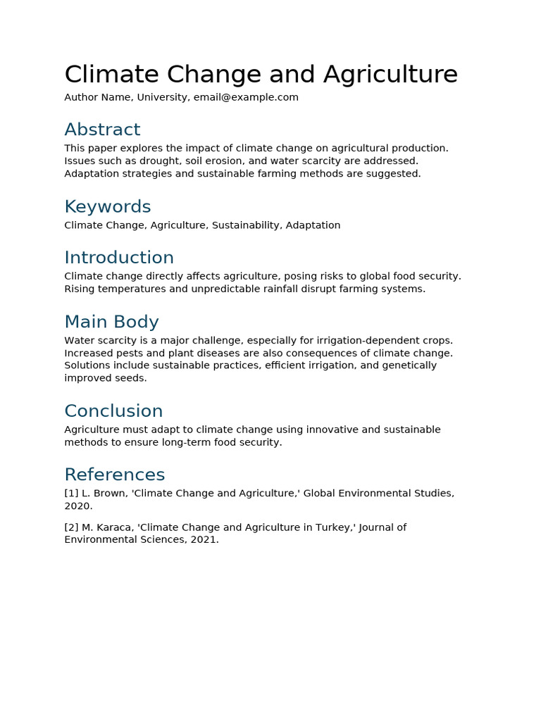 Climate Change and Agriculture | PDF