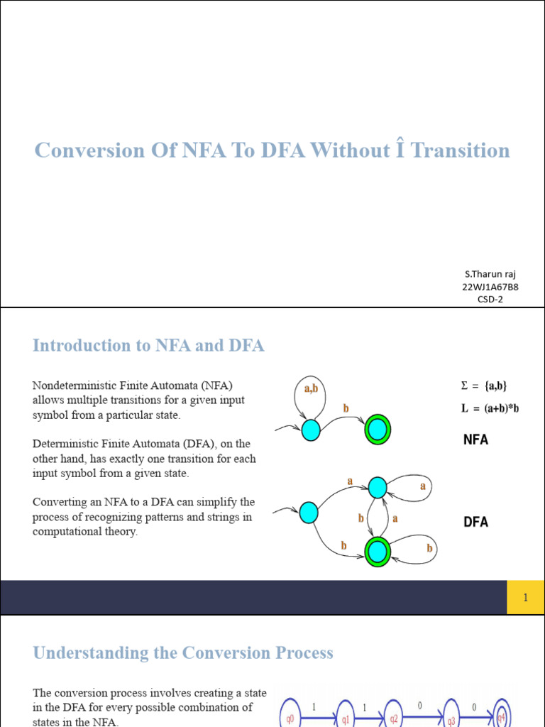 NFA to DFA Conversion Without Epsilon | PDF