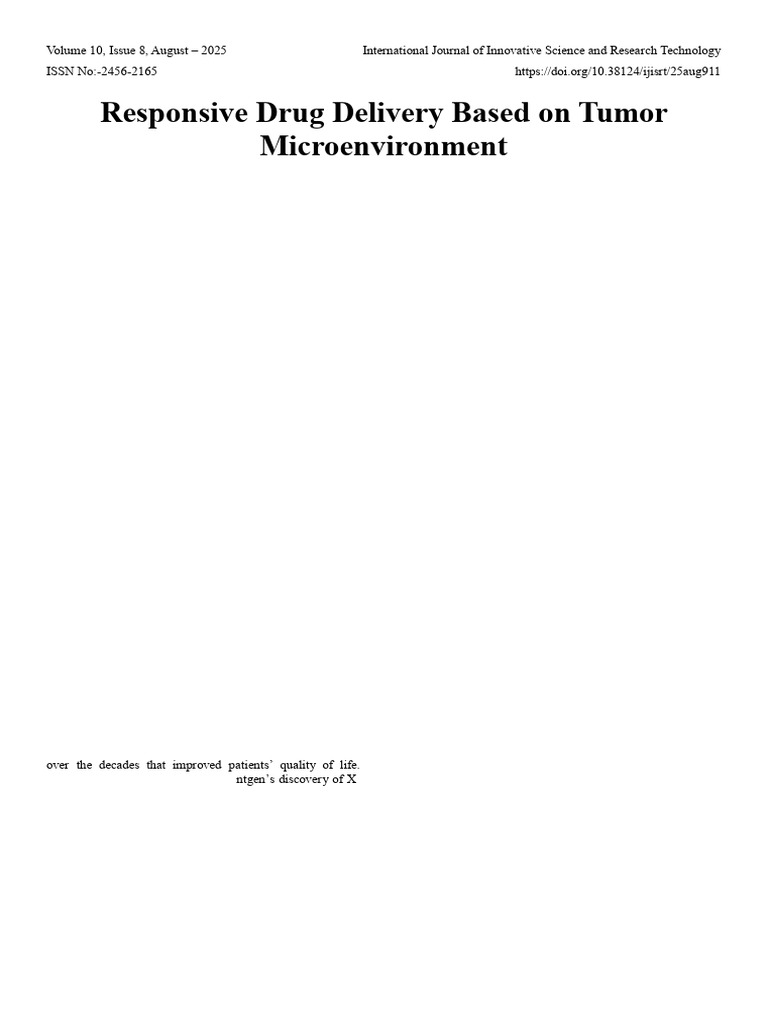 Tumor Microenvironment Drug Delivery Systems | PDF | Glutathione ...