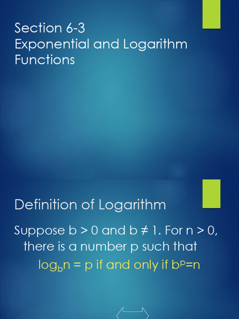 6.3 Logarithms and Logarithmic Functions | PDF