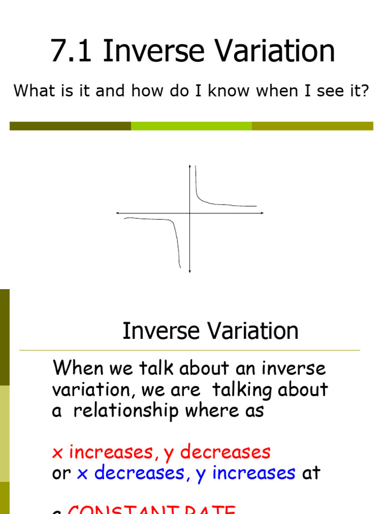 Inverse Variation Explained | PDF | Variable (Mathematics) | Mathematics