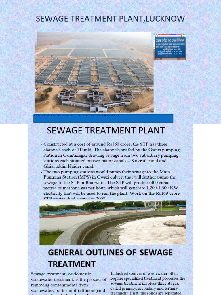 Bharwara Sewage Treatment Plant Overview | PDF | Sewage Treatment ...