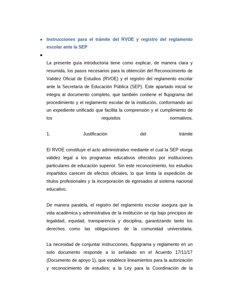 Guía para obtener RVOE y reglamento SEP | PDF | Regulación | Plan de ...
