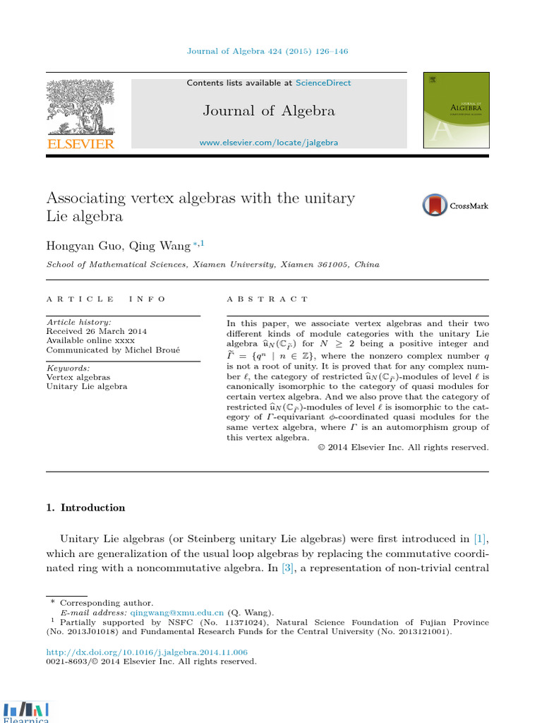 (Elearnica - Ir) - Associating Vertex Algebras With The Unitary Lie ...