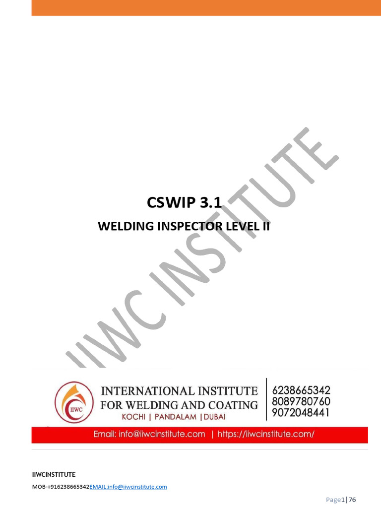 CSWIP 3.1 Welding Inspector Exam Guide | PDF | Construction | Welding
