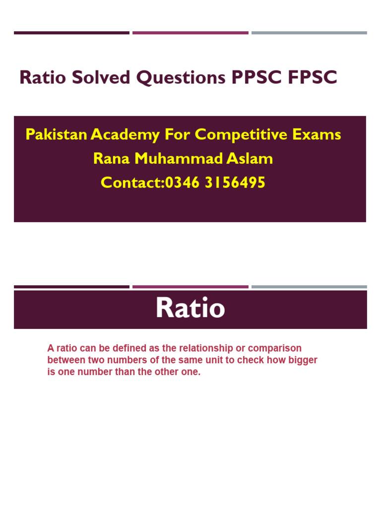Ratio Problems for Competitive Exams | PDF | Chess | Chess Theory