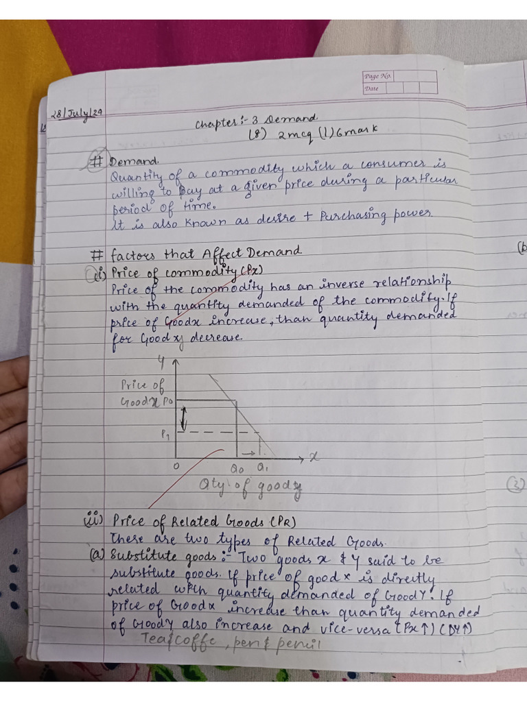 Economics CH 3 Demand Class XI | PDF