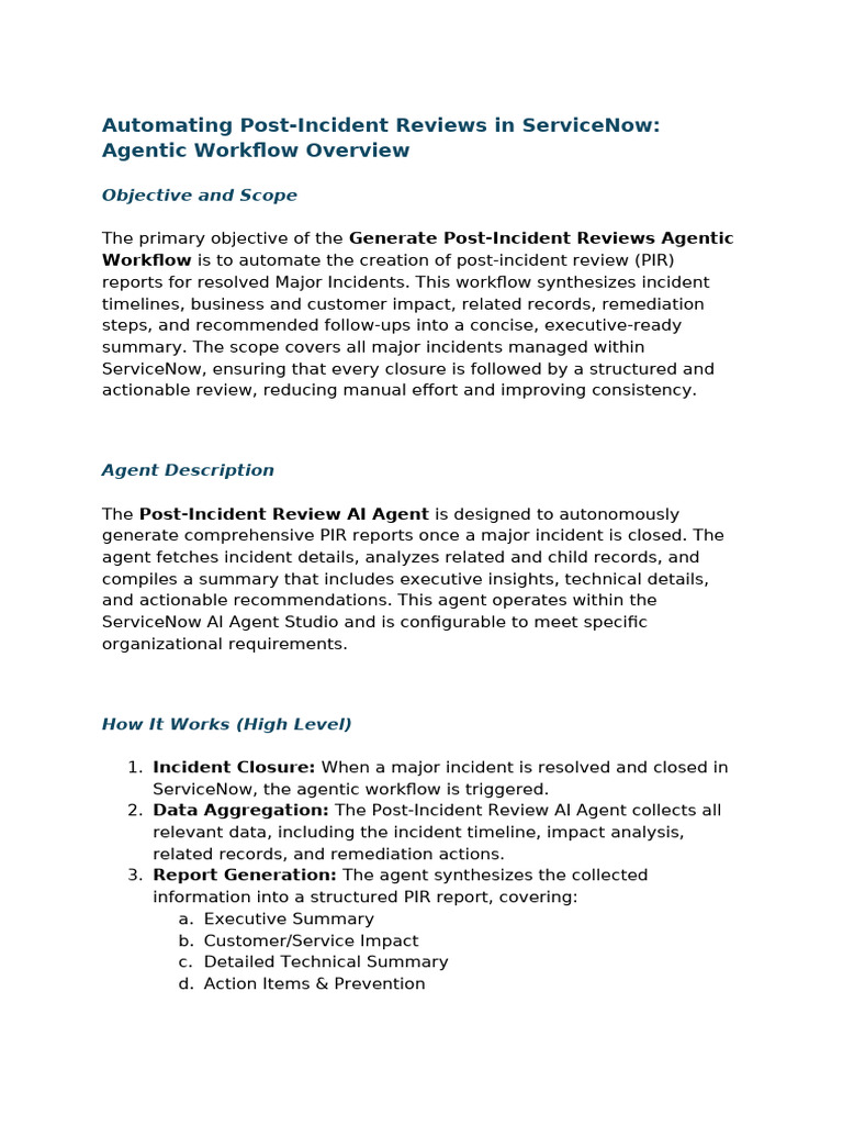 Automating Post-Incident Reviews in ServiceNow | PDF | Computing ...