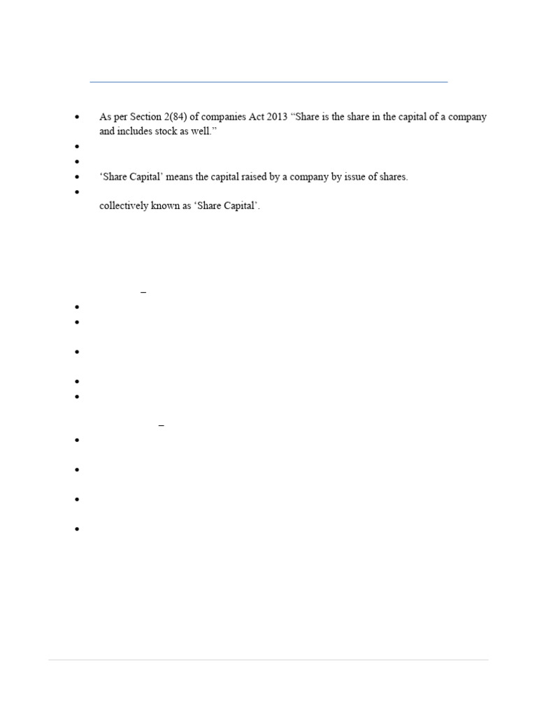 Company Share Capital and Types Explained | PDF | Preferred Stock ...
