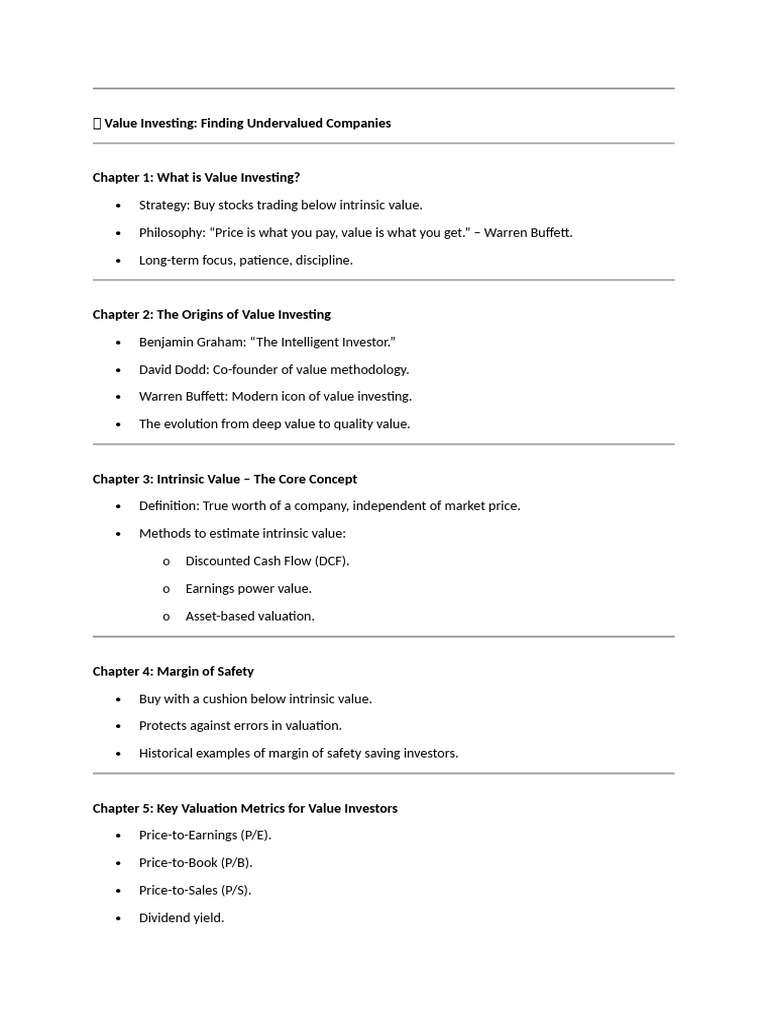 Value Investing: Strategies & Insights | PDF | Value Investing | Investing