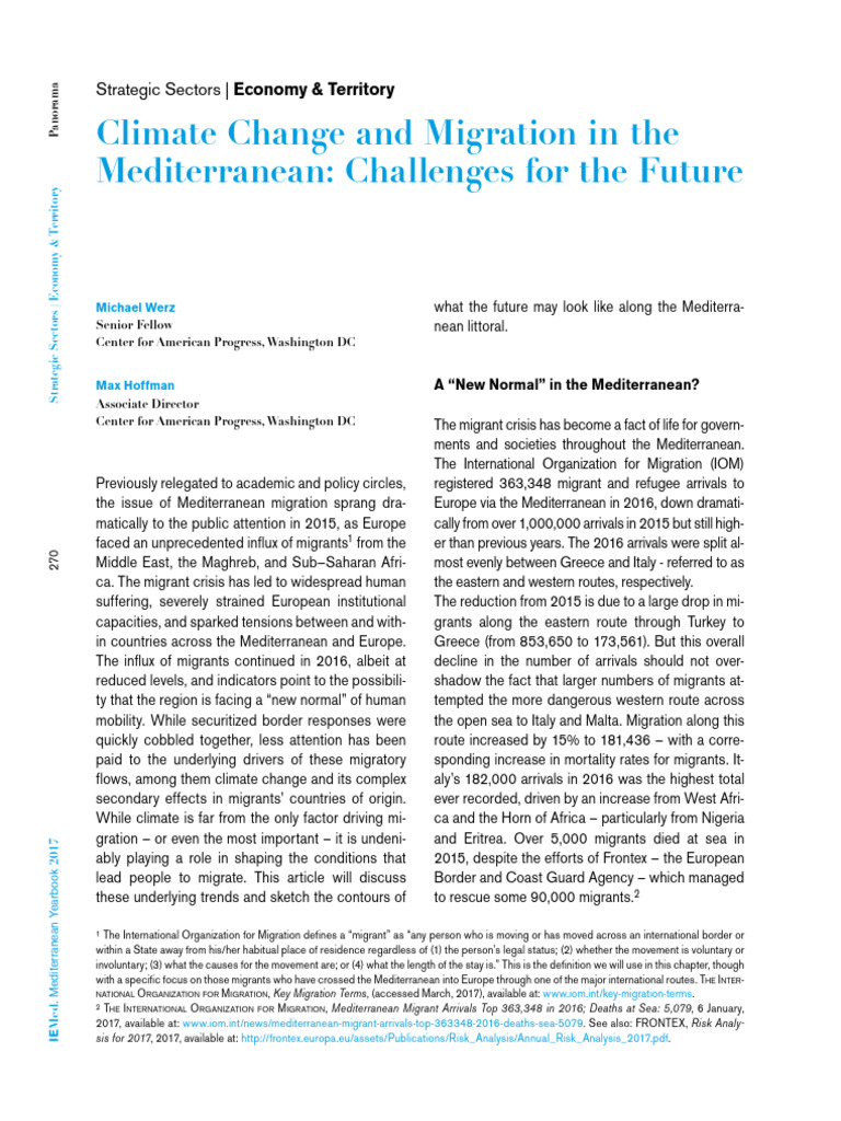 Climate Change and Mediterranean Migration | PDF | Human Migration | Turkey