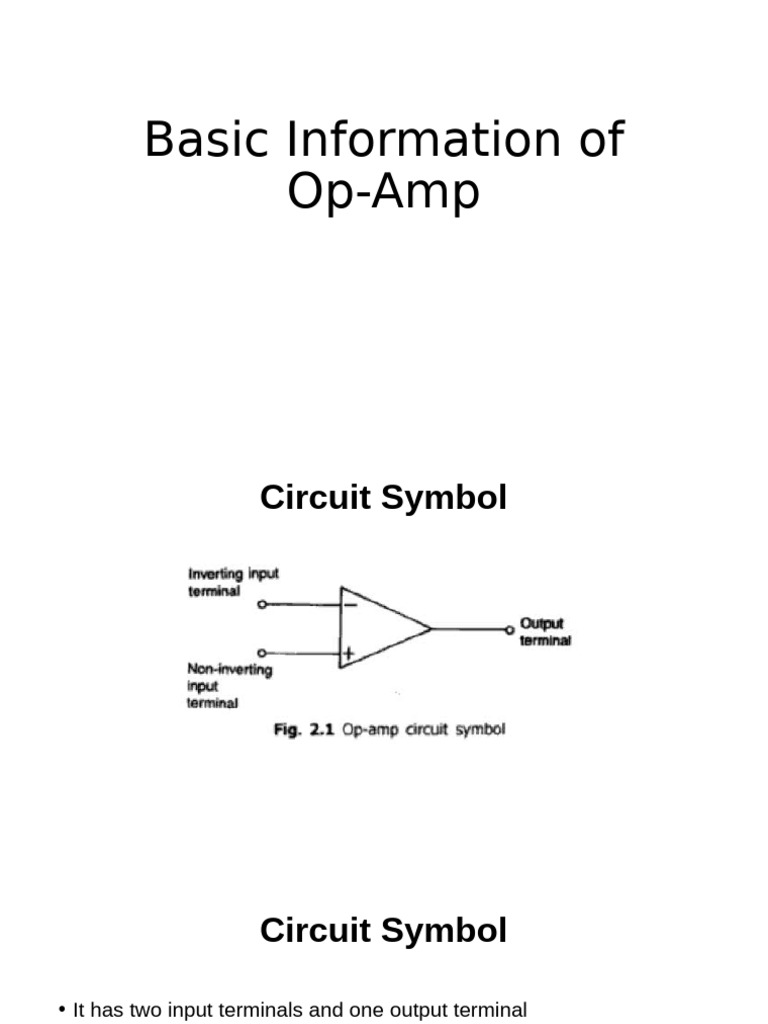 1.1 Basic Information of Op-Amp | PDF | Operational Amplifier | Amplifier