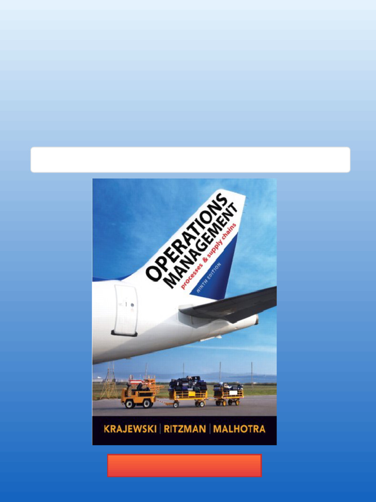 Operations Management 9th Edition Lee J. Krajewski Updated 2025