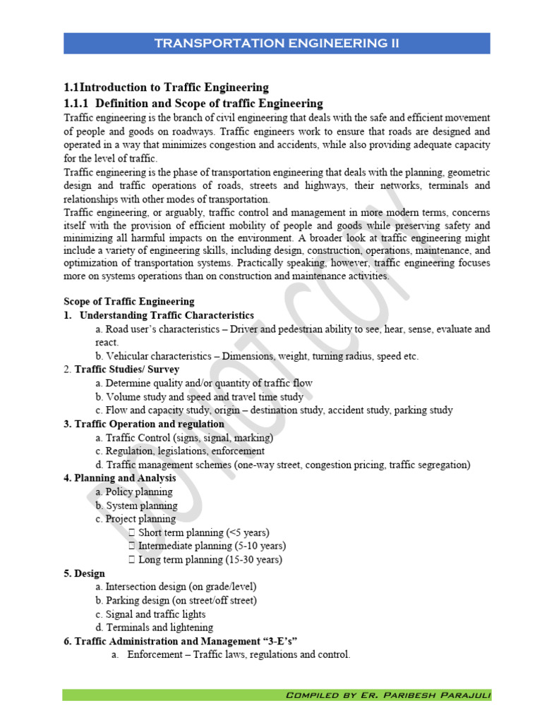 Traffic Engineering and Demand Management | PDF | Traffic | Parking