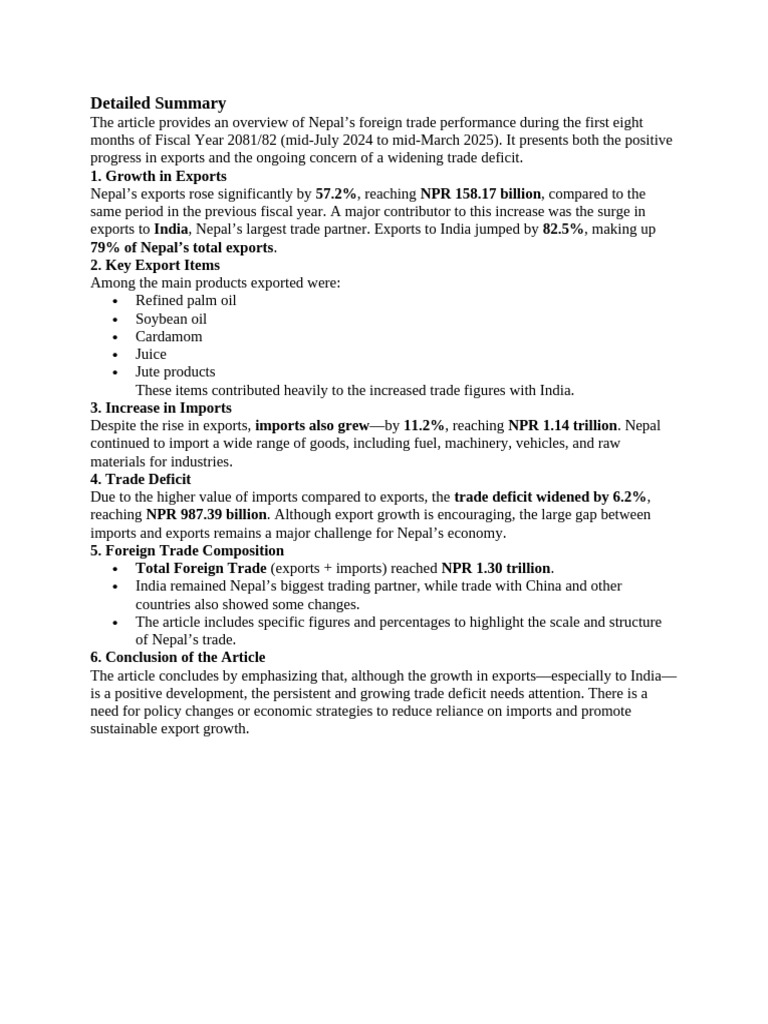 Detailed Summary | PDF