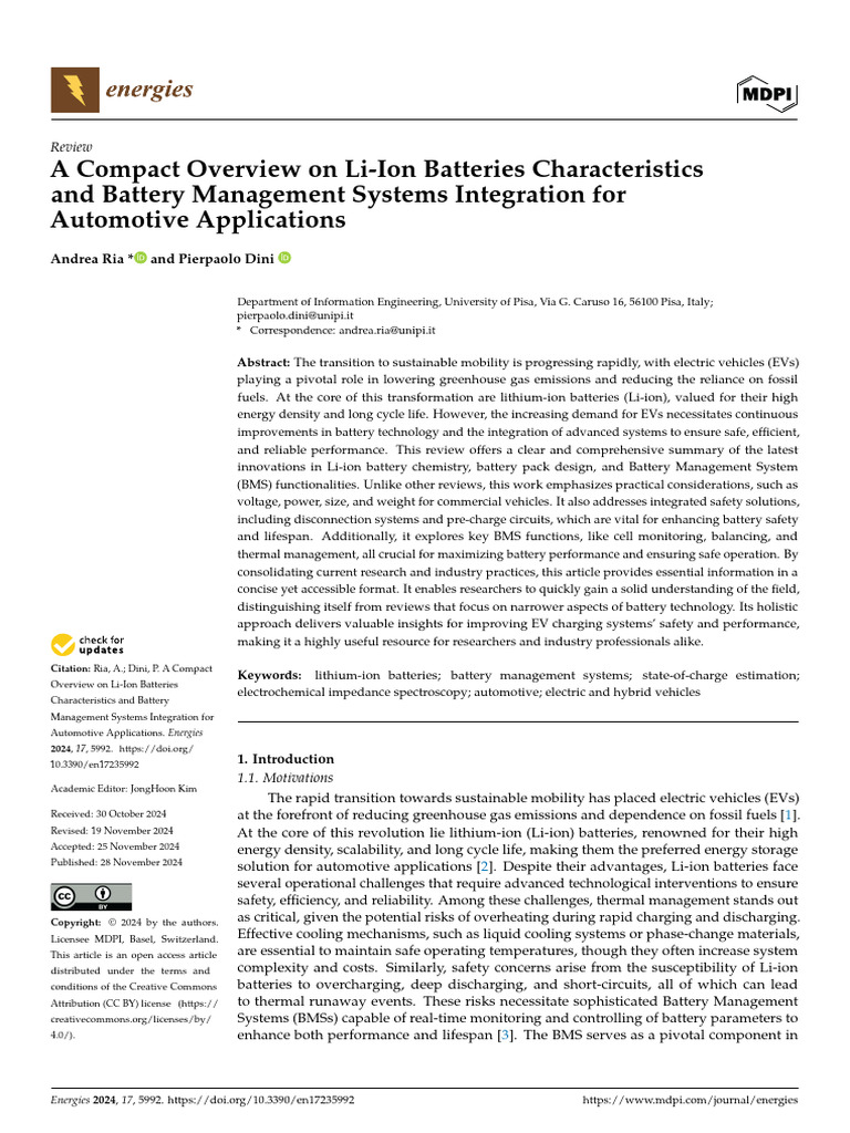 Li-Ion Batteries for Automotive Applications | PDF | Lithium Ion ...