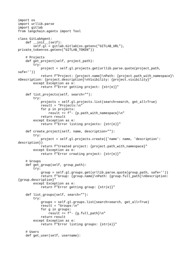 GitLab API Agent for Project Management | PDF | Computing | Software