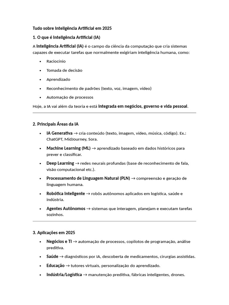 Inteligência Artificial em 2025: O Futuro Agora | PDF | Inteligência ...