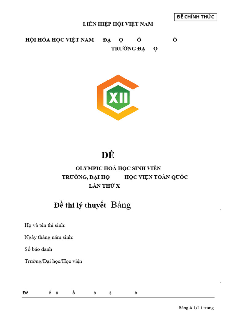 Bảng A - de Thi Ly Thuyet | PDF