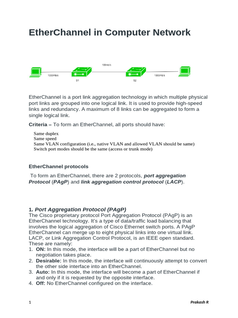 Understanding EtherChannel Protocols | PDF | Computer Science ...