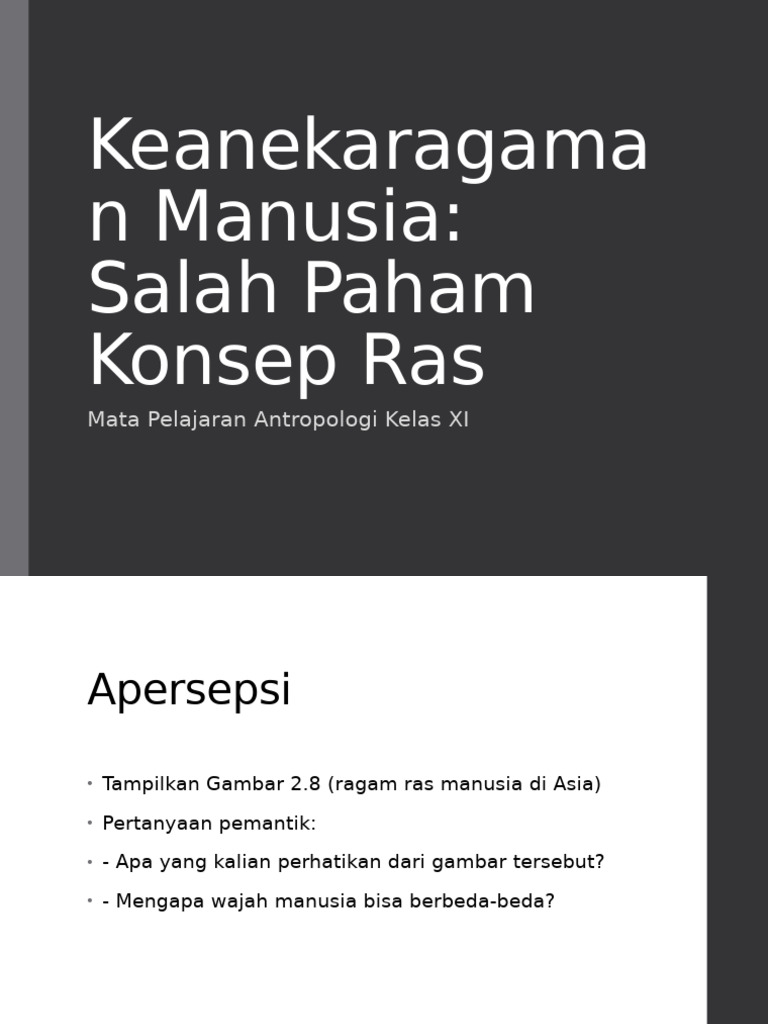Keanekaragaman Manusia Salah Paham Konsep Ras | PDF