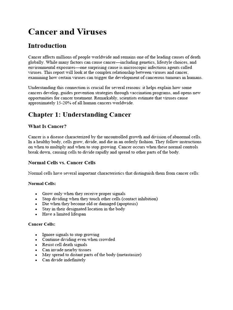 Viruses and Their Role in Cancer | PDF | Virus | Cancer
