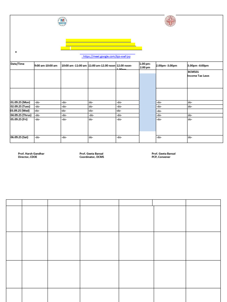 B.Com 5th Semester PCP Schedule 2025 | PDF | Income | Market (Economics)