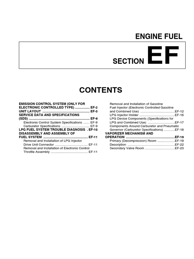 Engine Fuel System Specifications Guide | PDF | Carburetor | Throttle