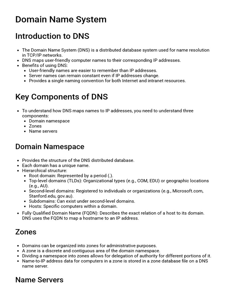 Understanding the Domain Name System (DNS) | PDF | Domain Name System ...