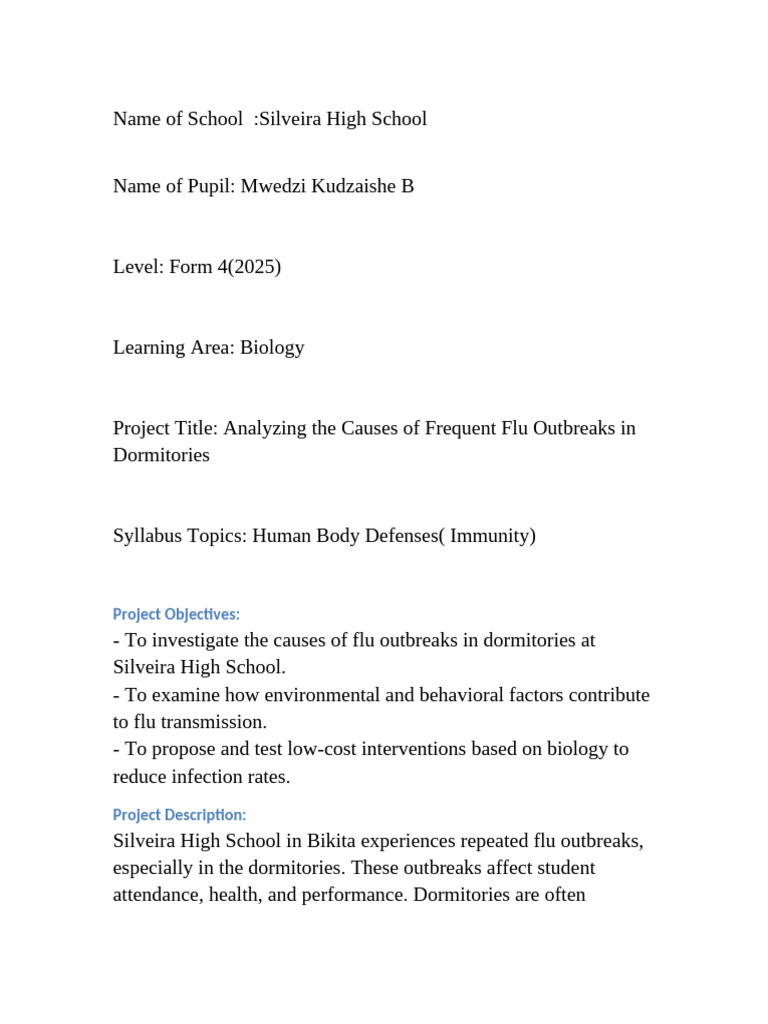 Flu Outbreak Analysis at Silveira High | PDF | Influenza | Health Sciences