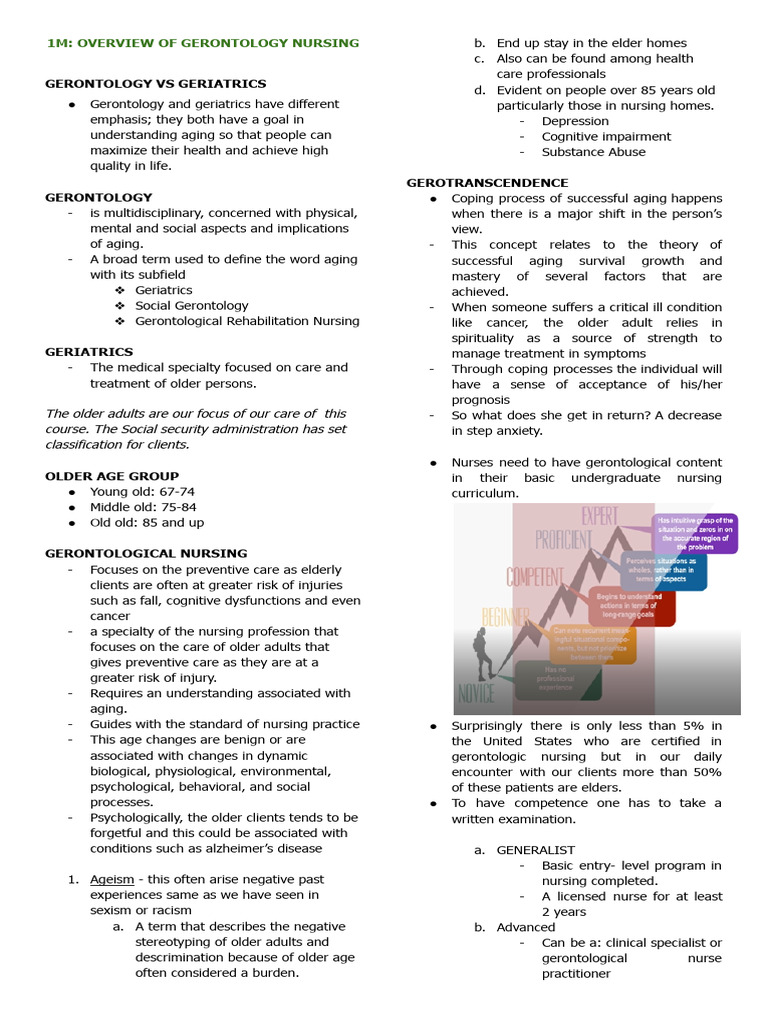 Gerontology Nursing: Key Concepts and Practices | PDF | Geriatrics | Bone