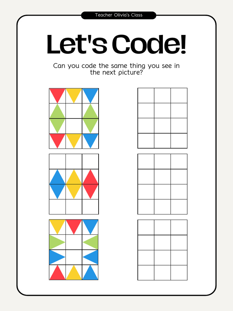 Let's Code Worksheet in Colorful Illustrative Style | PDF