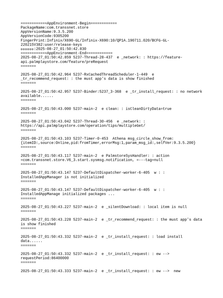 App Environment Log Analysis | PDF