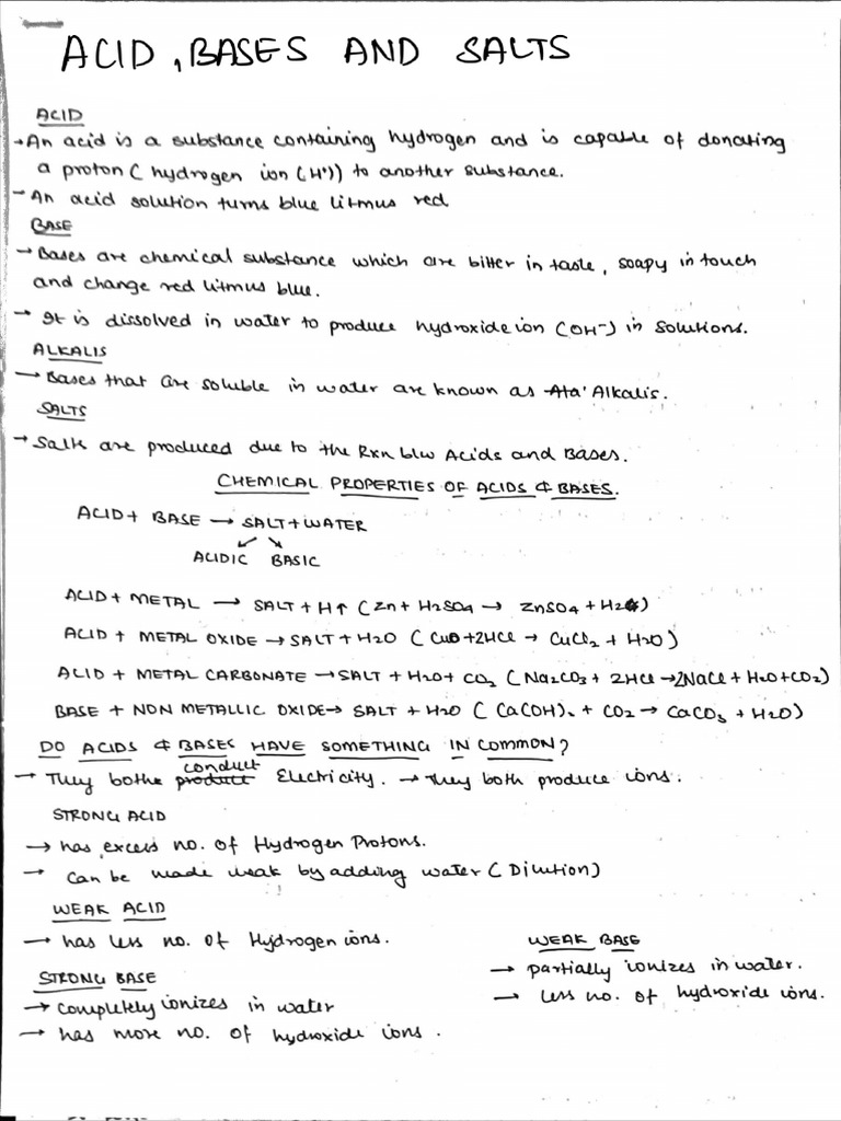 Acids Bases and Salts | PDF