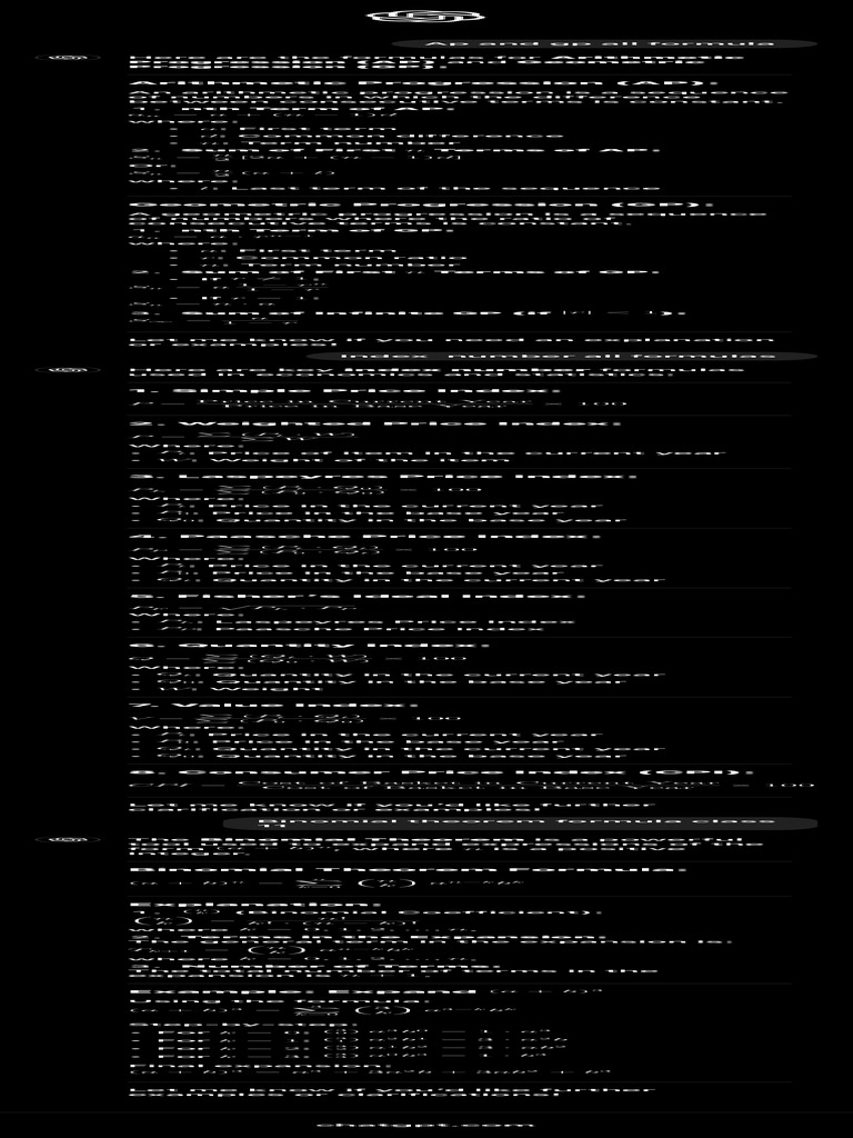 AP and GP Formulas 2 | PDF