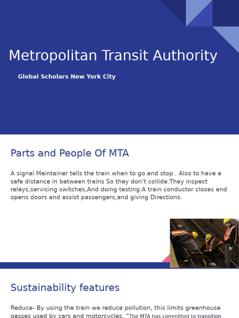 MTA's Sustainable Transit Initiatives | PDF