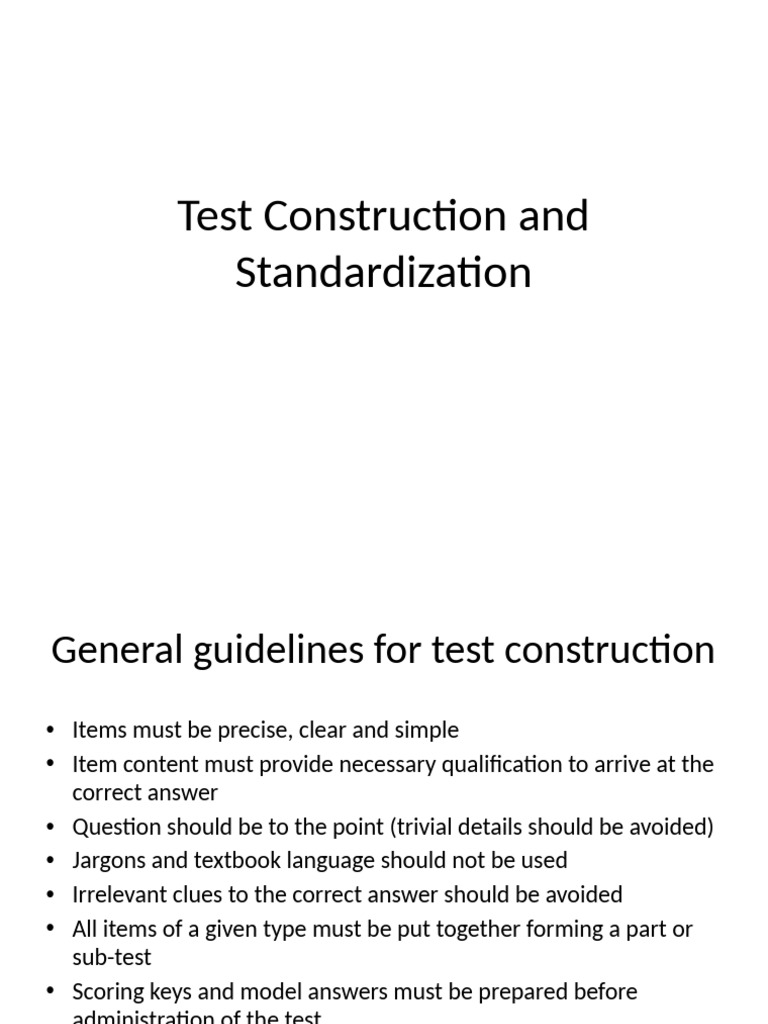Test Construction Guidelines and Methods | PDF | Multiple Choice ...