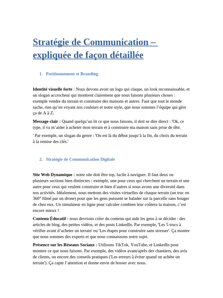 Stratégie de Communication Efficace | PDF | Réseautage social