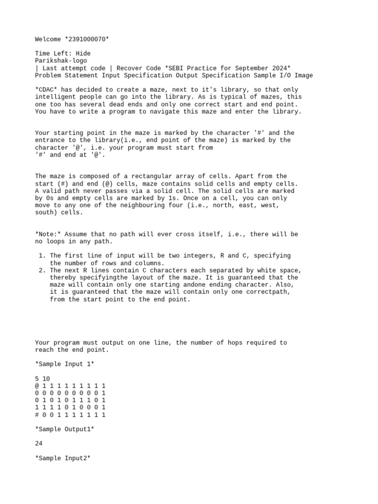 Navigating a Maze to Library Entry | PDF | Computer Programming ...