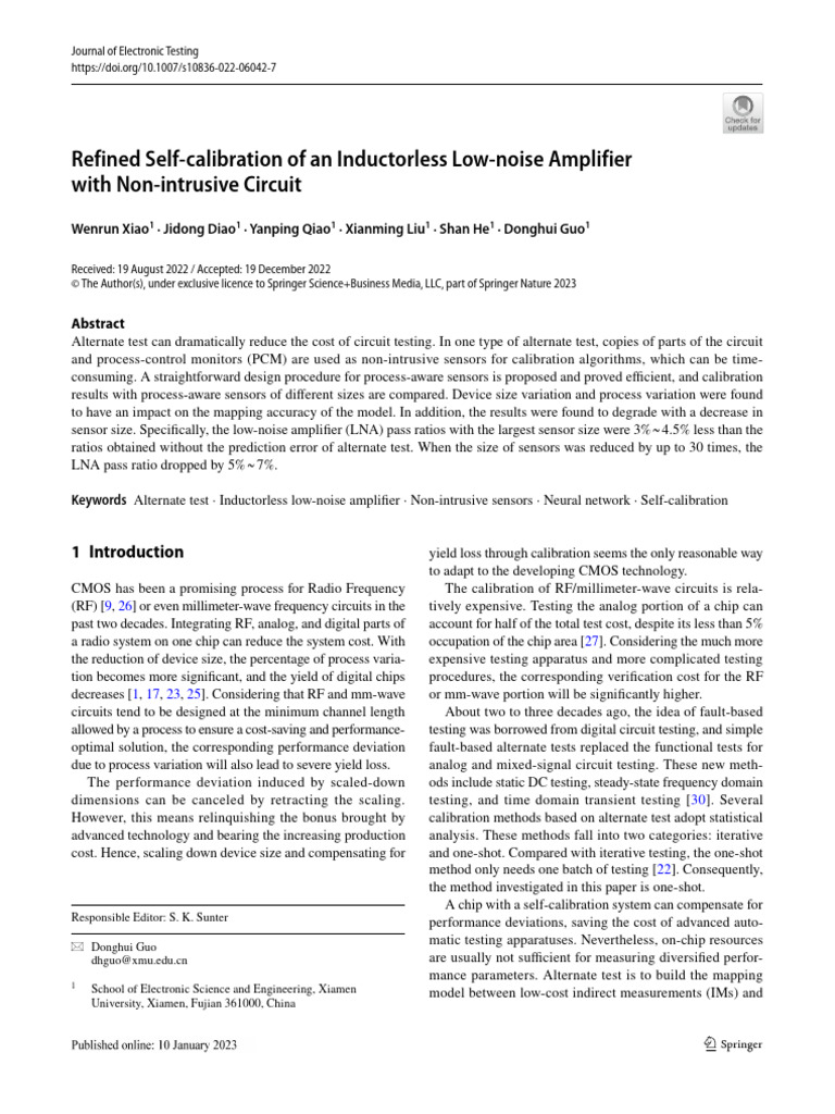 Non-Intrusive Calibration for LNAs | PDF | Capacitor | Transistor