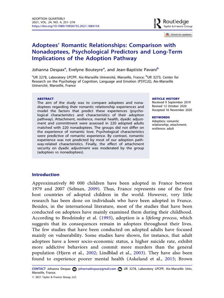 EBSCO-FullText-06 27 2025 | PDF | Adoption | Attachment Theory