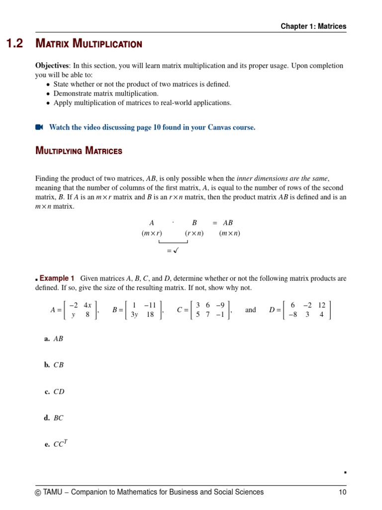 Understanding Matrix Multiplication | PDF | Matrix (Mathematics ...